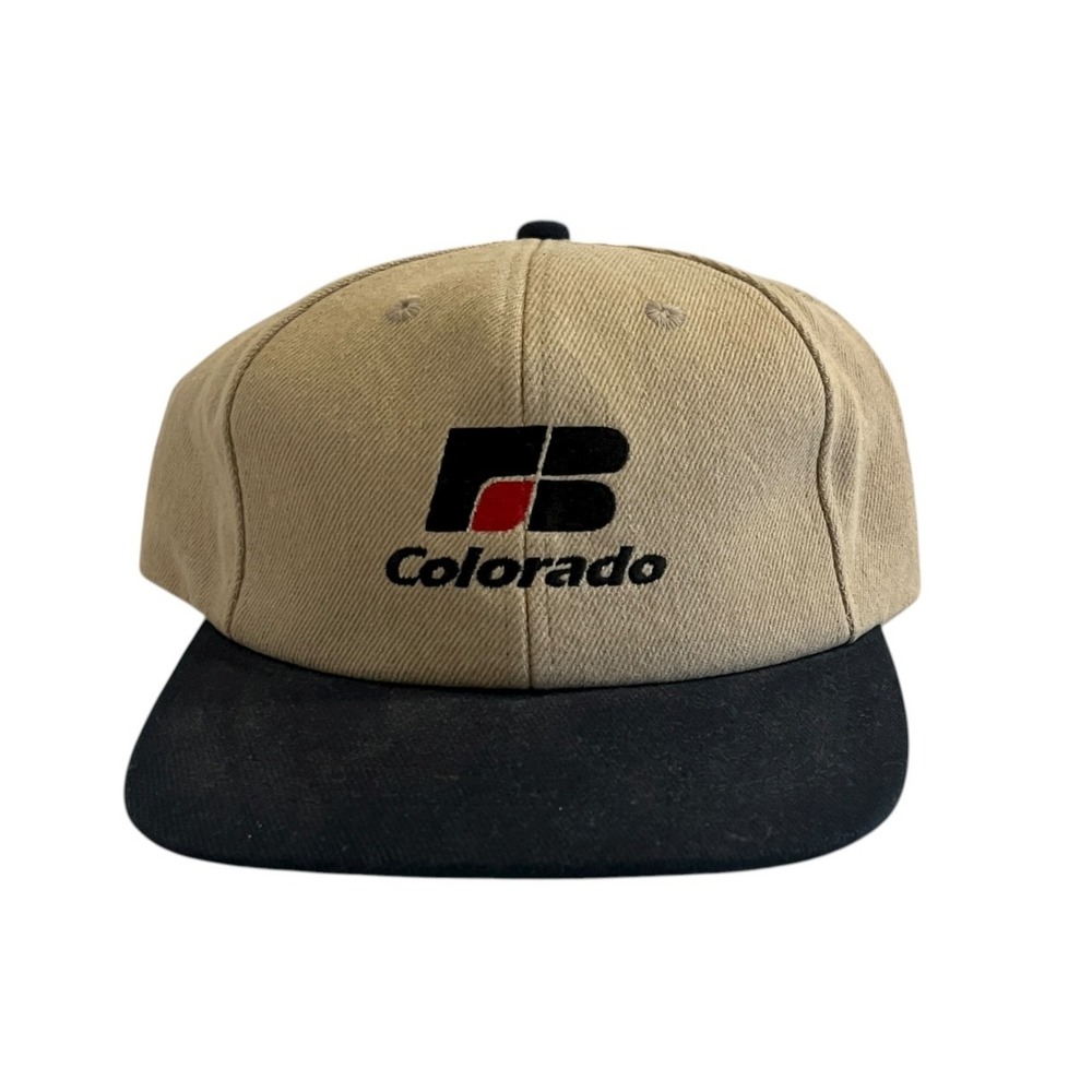 Vintage Farm Bureau Colorado‎ Snapback Hat Blue Tan Embroirdery Logo USA